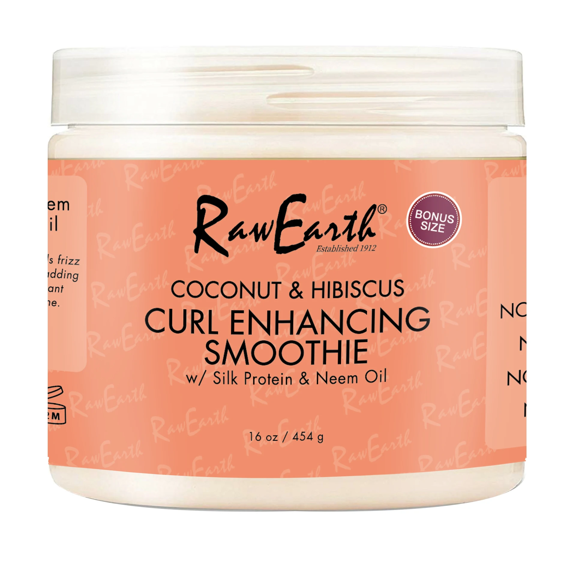 Raw Earth Moisturizing Smoothen Split Ends Organic Coconut and Hibiscus curl enhancing smoothie