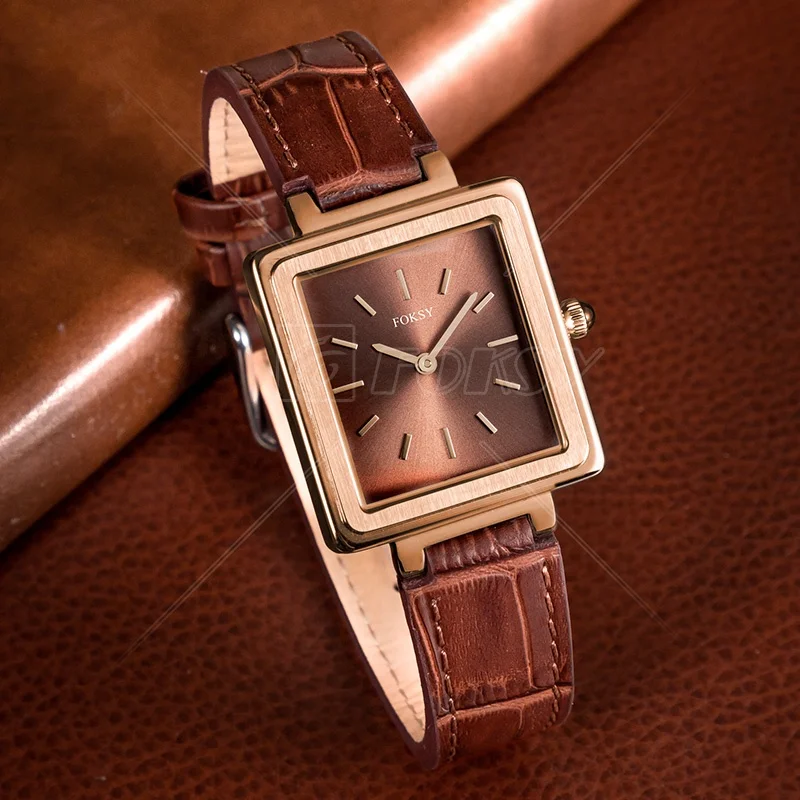 Classic Office Genuine Leather Strap Wrist Luxury Women Watch for Ladies with Quality Belt