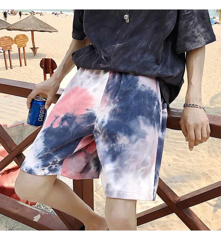 
Ready To Shipping Casual Cotton Shorts Tie Dye Shorts For Men 