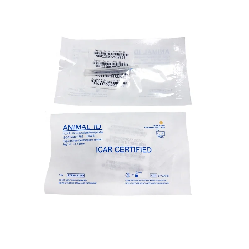 cheap price 1.4*8mm FDX-B animal ID digitals RFID chips Needle with microchip implant syringe for bird cat identity