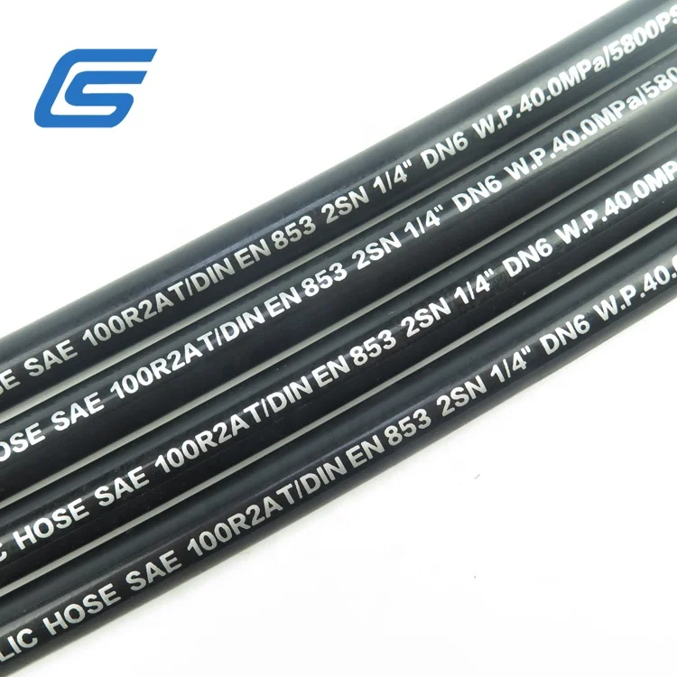 Eco-friendly EN DIN SAE 100 R2AT EN853 2SN hydraulic rubber hose high pressure lines flexible synthetic rubber hose
