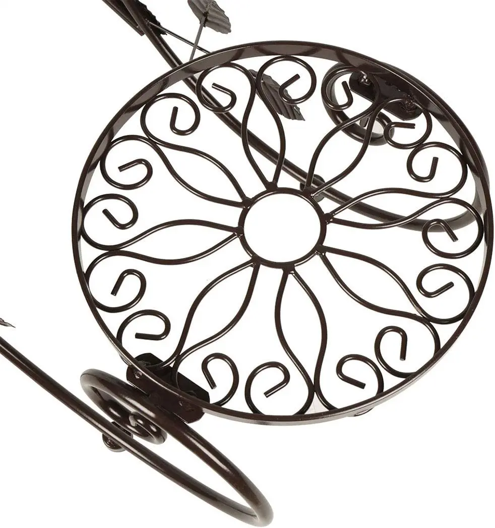 3 Tier Metal Garden Display Stand For Indoor And Outdoor With 3 Plant Pots For Courtyard Living Room Corner Balcony And Bedroom