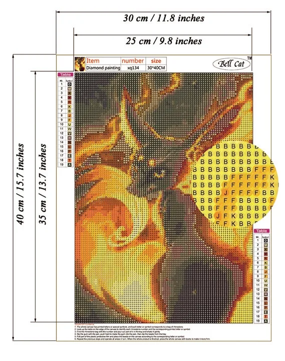 
DIY Fox Diamond Painting for gift and indoor decoration with Full covered Round acrylic diamonds on Oil canvas Size 40x30cm` 