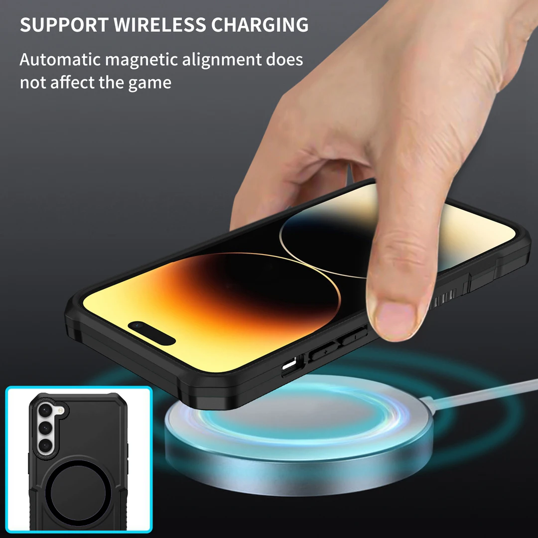 Magnetic Slide Case For Samsung Galaxy S23 Ultra S22 Plus S21 S20 FE Note 20 Wireless Charging Drop Proof Stereo Stand Cover