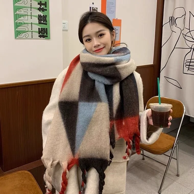 Cheap Cashmere Scarf Christmas Scarves Star Pattern Winter Knitting Scarf Men