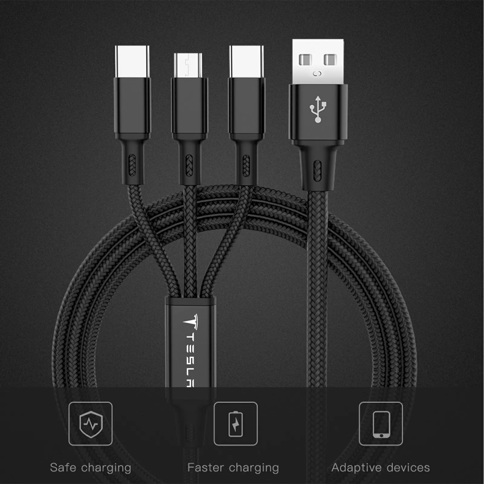 2025 New 2025 factory wholesale 3 in 1 gift set  cable car charger holder logo package custom gift for customers business car