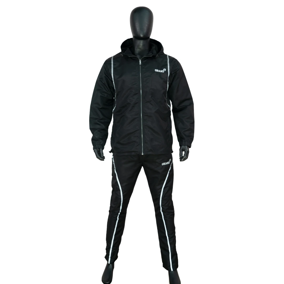 High Quality Nylon Windbreaker Track Set reflective stripe Tracksuit For Men