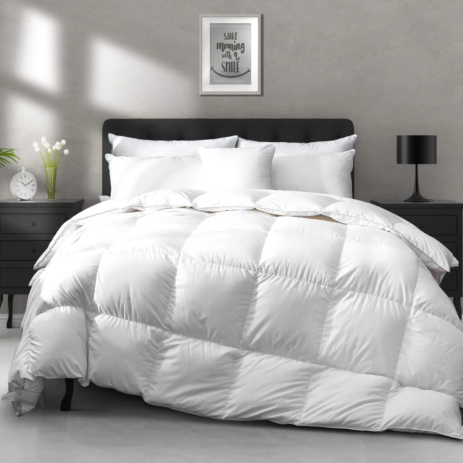Custom King Size White Goose Duck Feather Down Filled Bedding Comforter Duvets for Home Hotel
