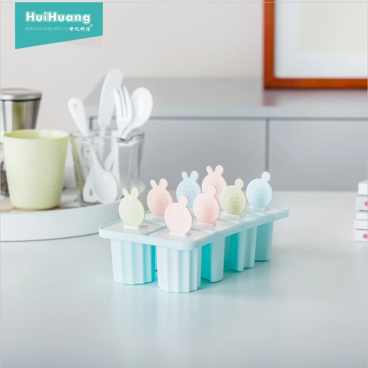 
2019 hot sale Amazon high quality food grade cartoon 1 set 8pcs ice cream sticks mold ice cream popsicle mold ice pop molds 