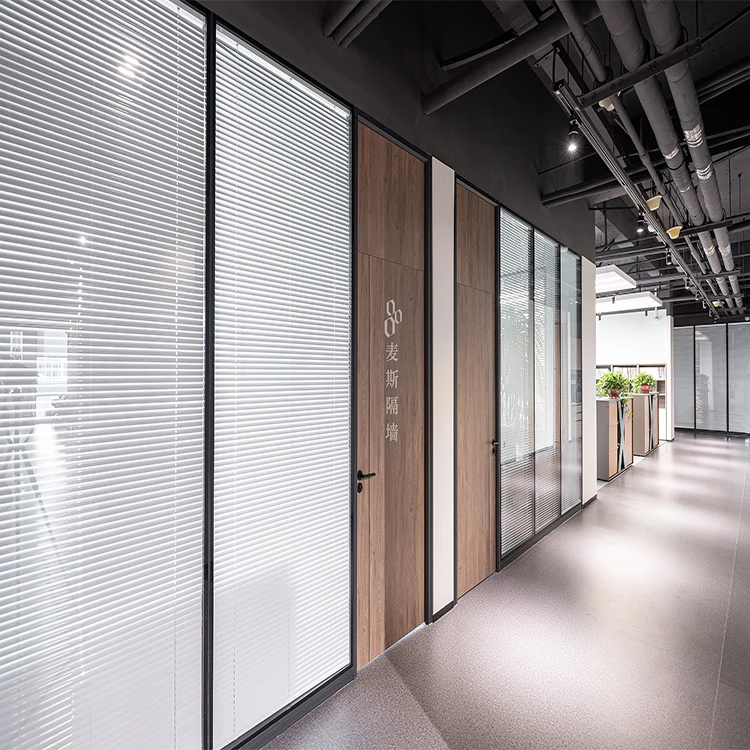 Interior Modules shipped directly glass partition built in Louvers wall panel for office