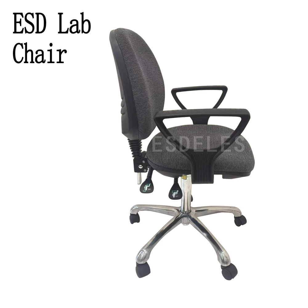 ESDELES Ergonomic Fabric Chair Adjustable ESD Lab ChairsTall Fabric Anti Static Work Stool Leather ESD Antistatic Chair