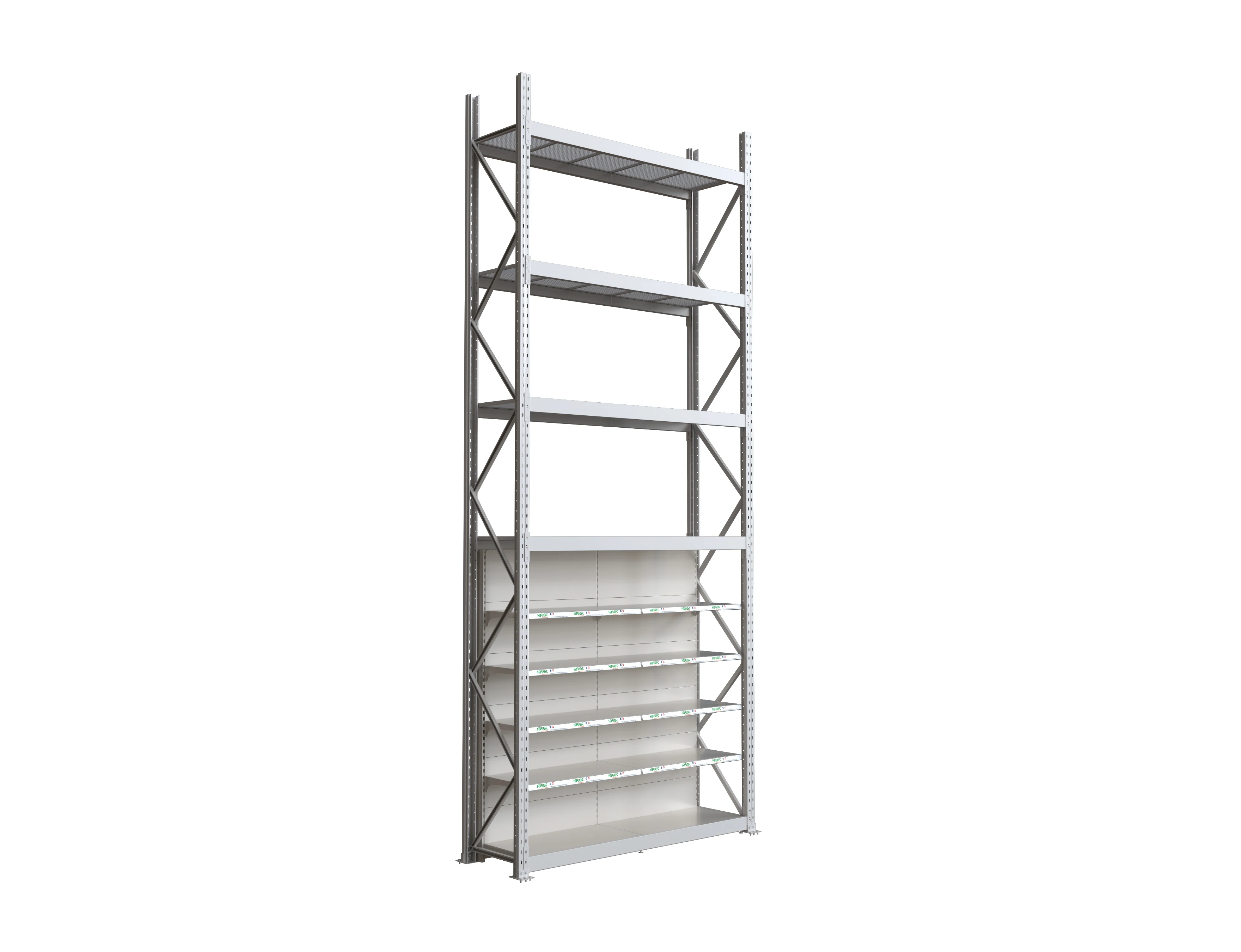 Heavy duty shelves with top storage