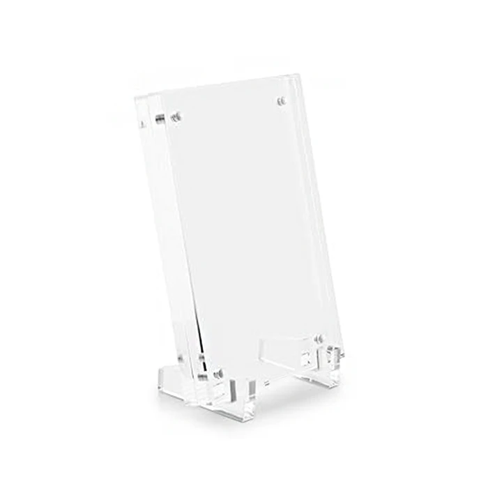 Custom Desktop Modern Clear Acrylic Photo Frame With Base Easy To Assemble Picture Frame For Room Decor