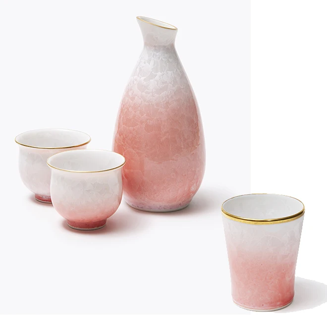 Wholesale Beautiful Color Vase Quality Japanese Pot Wine Bottles Cups Ceramic Hip Flasks Set Sake