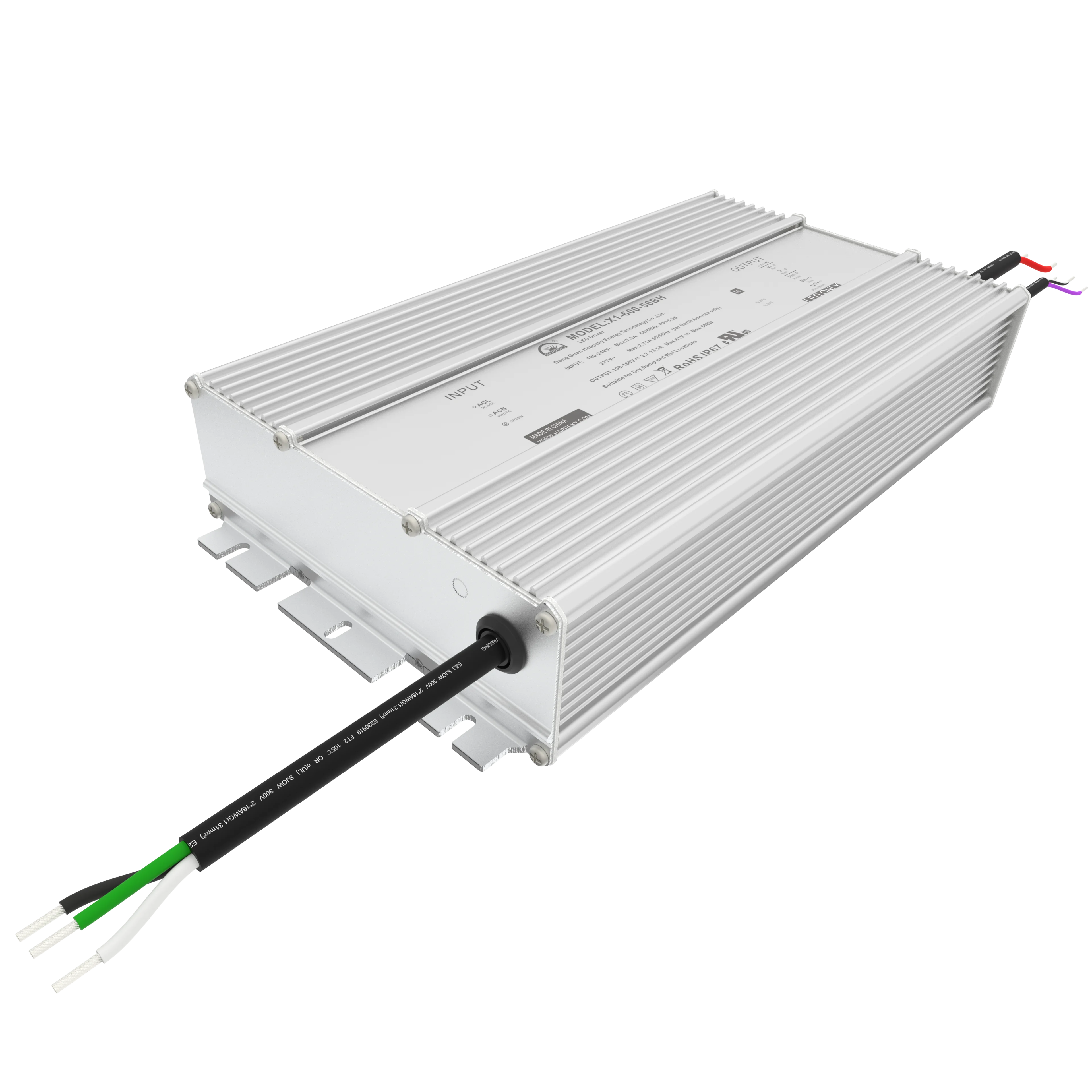 480 Вт 500 600 650 квадратный корпус водонепроницаемый IP67 постоянный ток Светодиодный драйвер для внутренней наружной установки