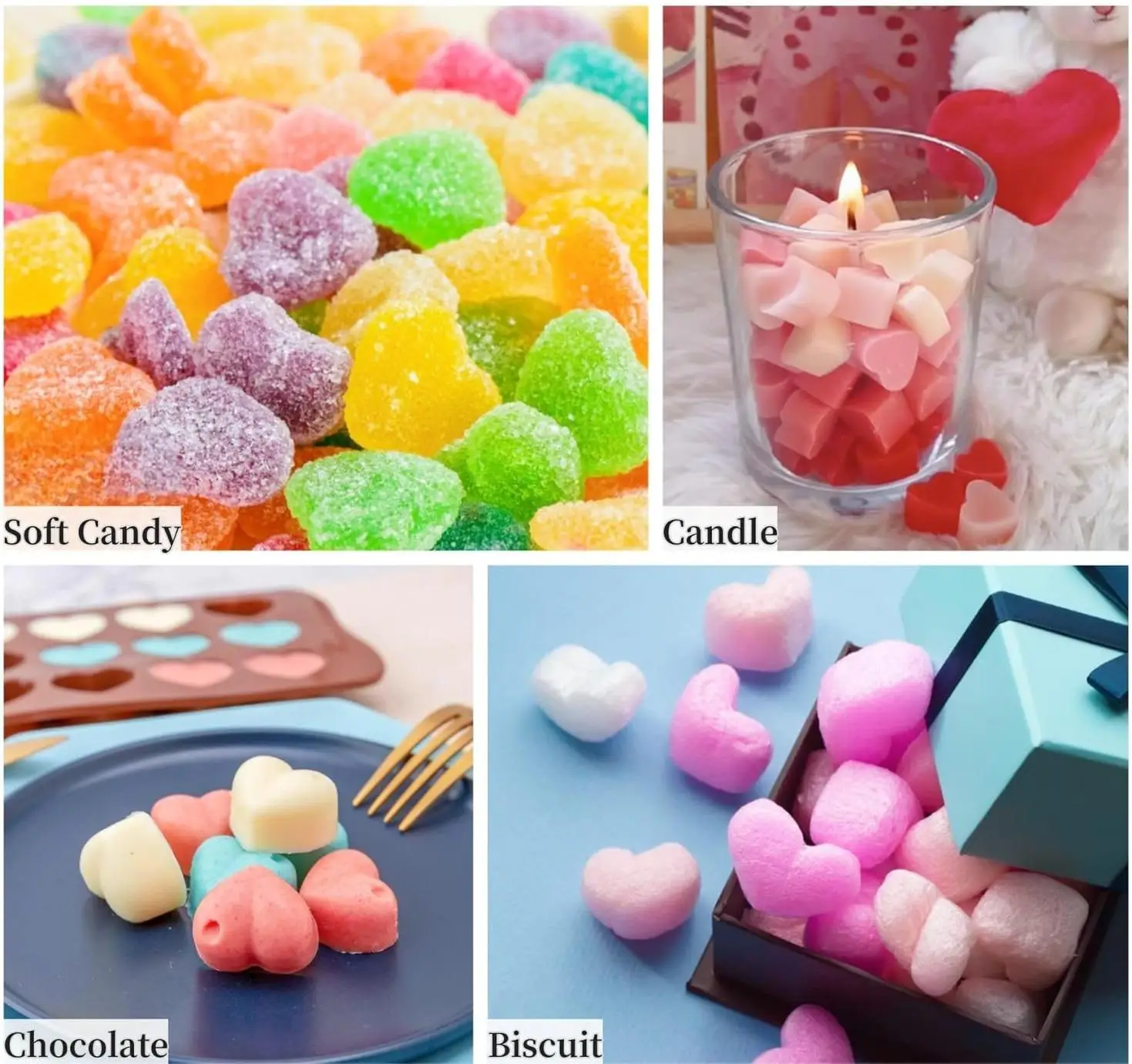 Chocolate Silicone Mold Non-Stick Food Grade Heart Shaped Reusable Candy Mold Silicone Molds For Baking Homemade Treats Candy