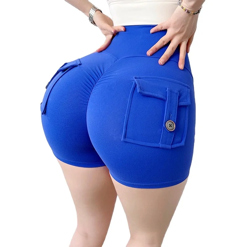 Exercise Pants High Waist High Compression Feels Like Skin Butt Lifting Fitness Pocket Shorts
