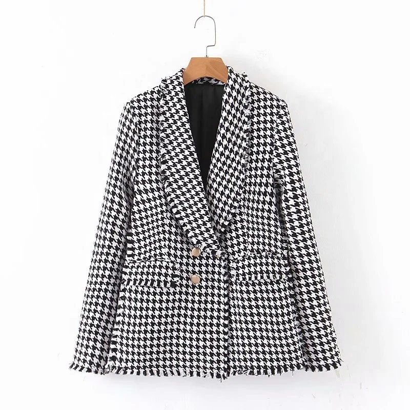 Slim Fit and High Quality Shawl Collar with Two Button Long Sleeve Canine Teeth Pattern Fashion Suit