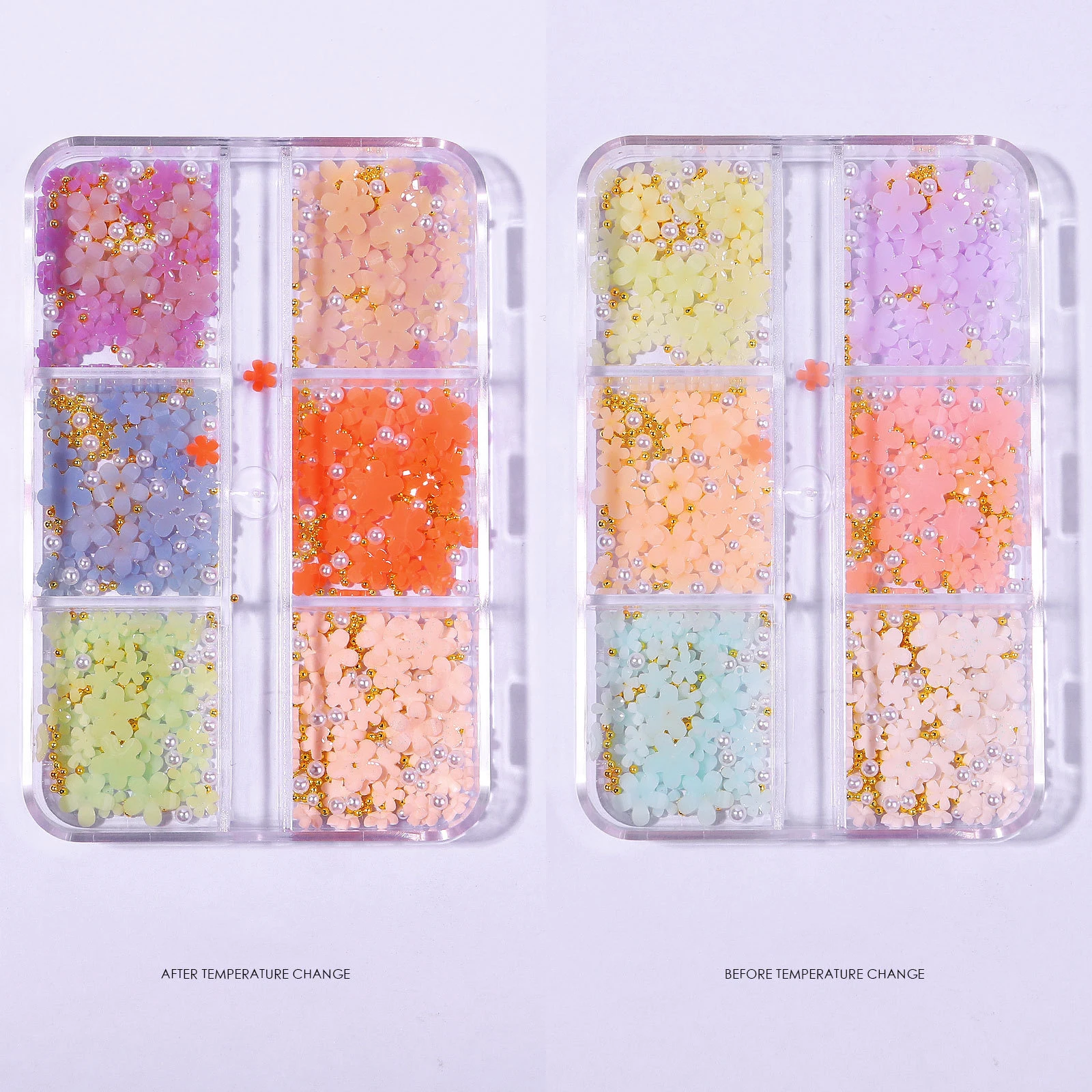 Mixed Gold Steel Bead Mini Resin 3d Acrylic Flowers Nail Art Decoration Charm For Nails