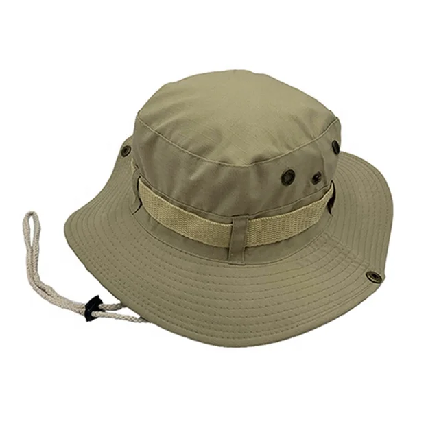 Hot selling dark green customised bucket hats with string fashionable safari hat outdoor caps hats man