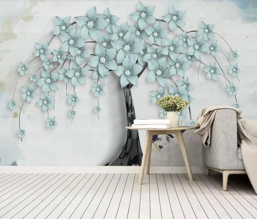 ZHIHAI designer wallpaper flower tree light luxury background wall 3d wallpaper