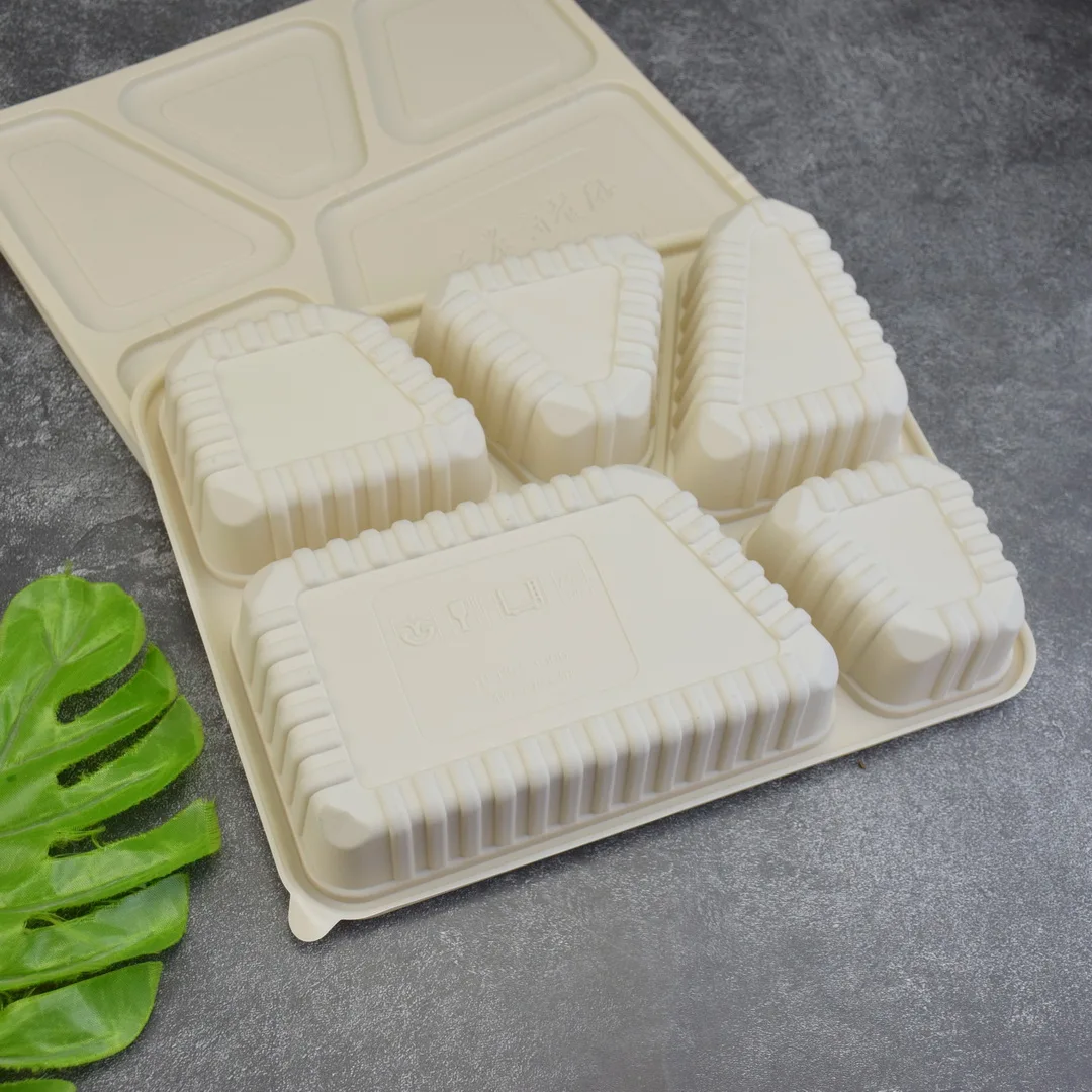 Food container with cover disposable corn starch biodegradable Sushi Bento box
