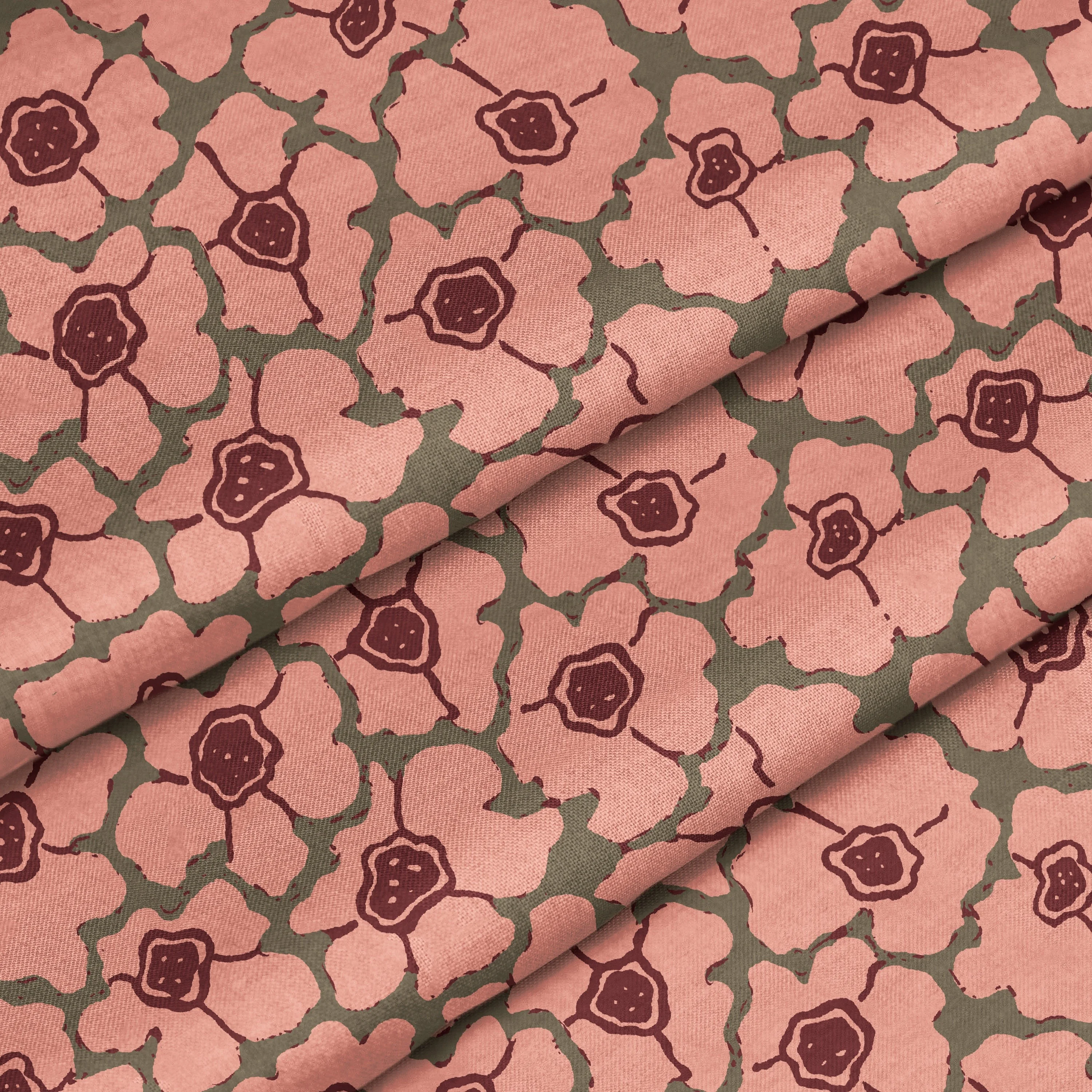 Quilting Vintage Cartoon Geometric Flowered Patterns Digital Printed Cotton Fabrics for Sewing
