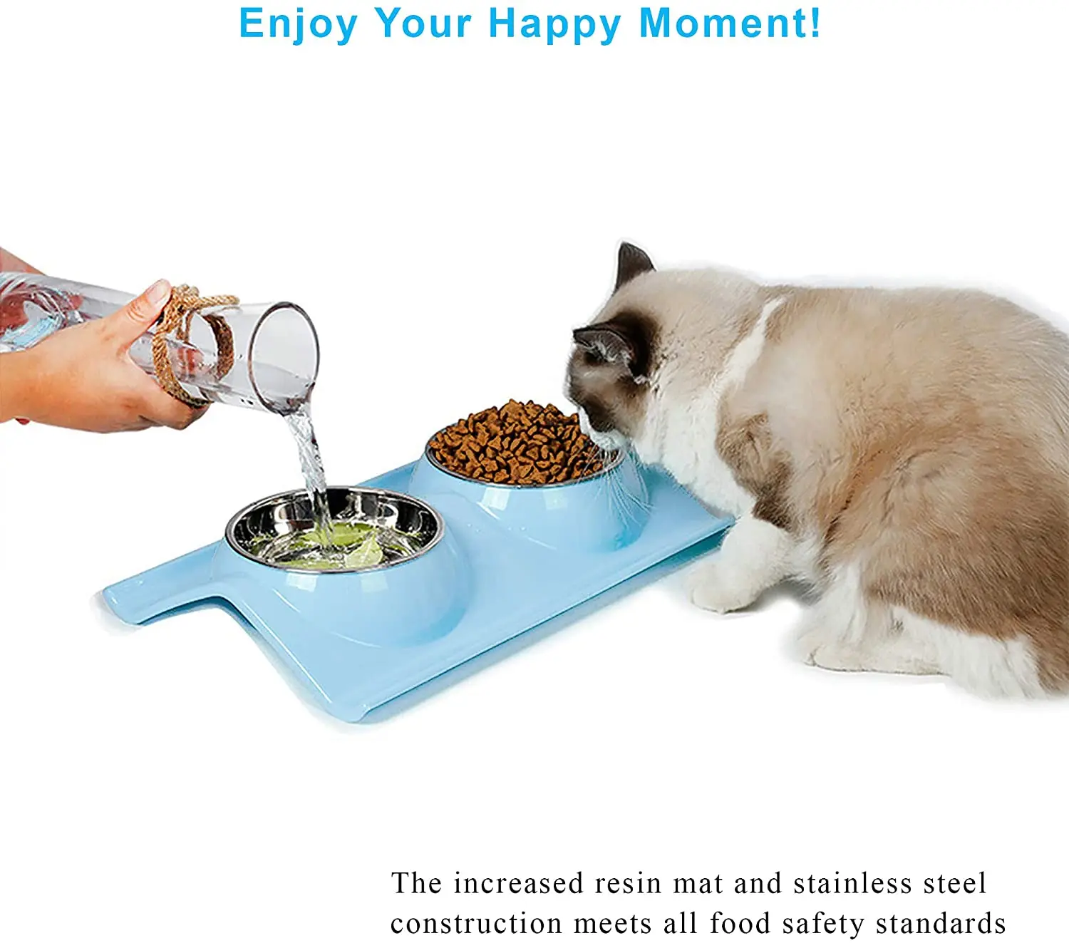 Hot Selling Designer Food Grade Plastics Pet Cat Food & Water Bowls Feeder Metal Stainless Steel Double Dog Bowl