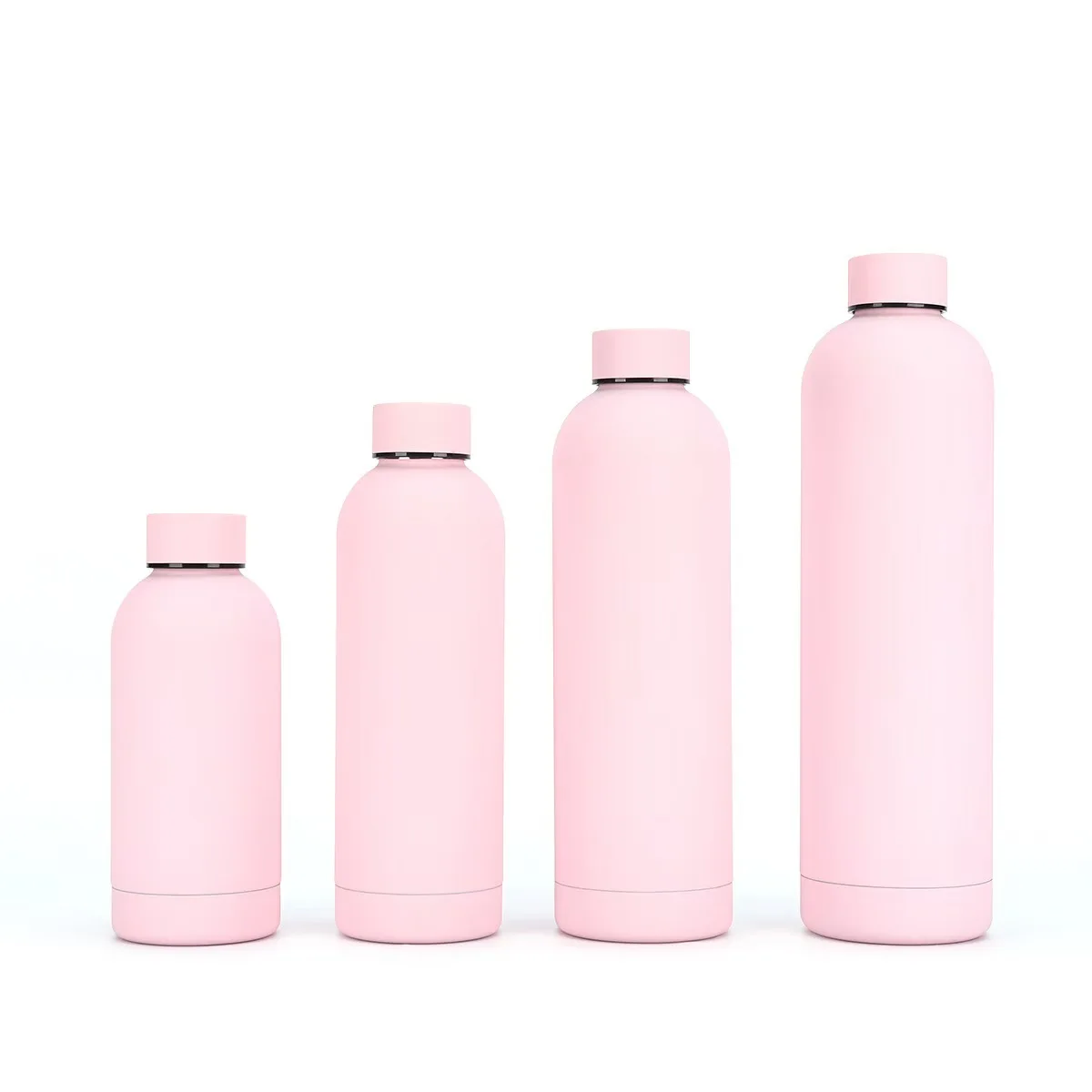 Custom Logo 500ml Bpa Free Rubber Paint Matte Stainless Steel Vacuum Insulated Flask Thermal sports Water Bottles with 7 lids