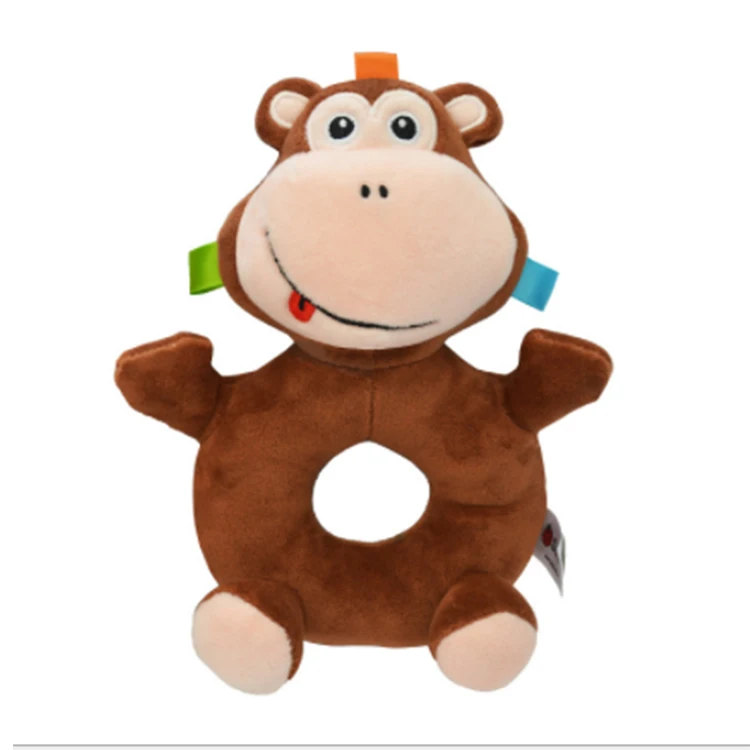 5 animal design rattles 0-12 months baby sensory round rattle baby rattles hand bell toy for children