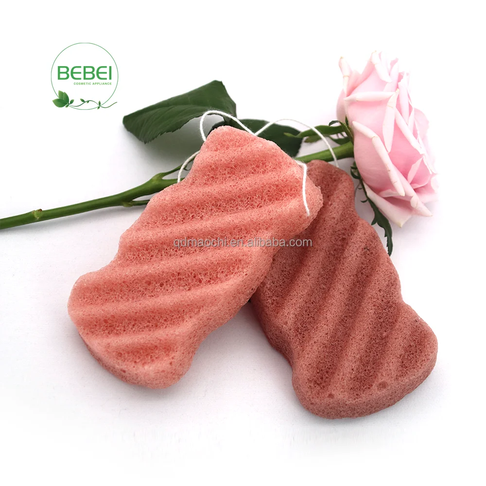 Оптовая продажа, 100% натуральная и биоразлагаемая, в форме волны, замораживающаяся Коньячная губка, идеально подходит для чувствительной кожи от bebei