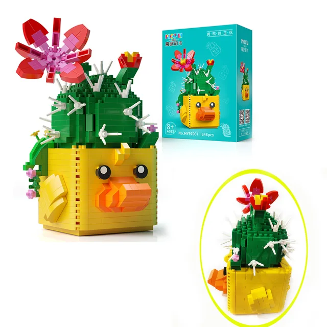 Moyu DIY Сборные игрушки Кирпичи Блоки Игрушки пазл мини строительство микро Legoing 3D растение