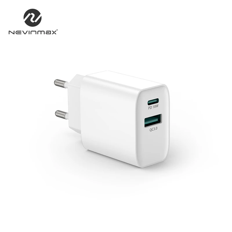  2020 RTS двойной порт PD18W + QC18W настенное зарядное устройство портативное мощностью 18