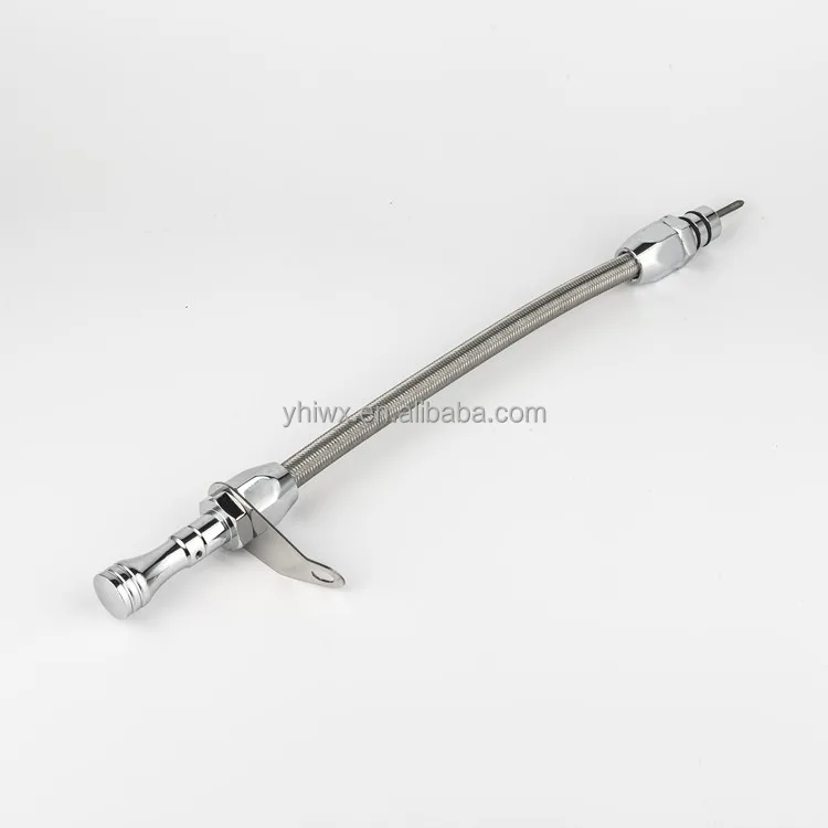 Braided Aluminum flexible Engine Oil Level Dipstick For GM Chevy TH400 TH350 Turbo Transmission SBC BBC