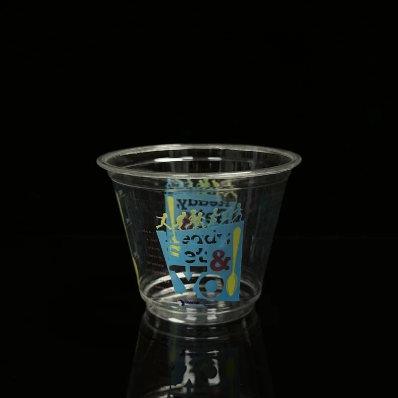 Fruit/ice Cream/cupcake/iced Cold Drinks Pet Clear Glass Tea Cups With Lid Eco Friendly Cups Disposable With Logo