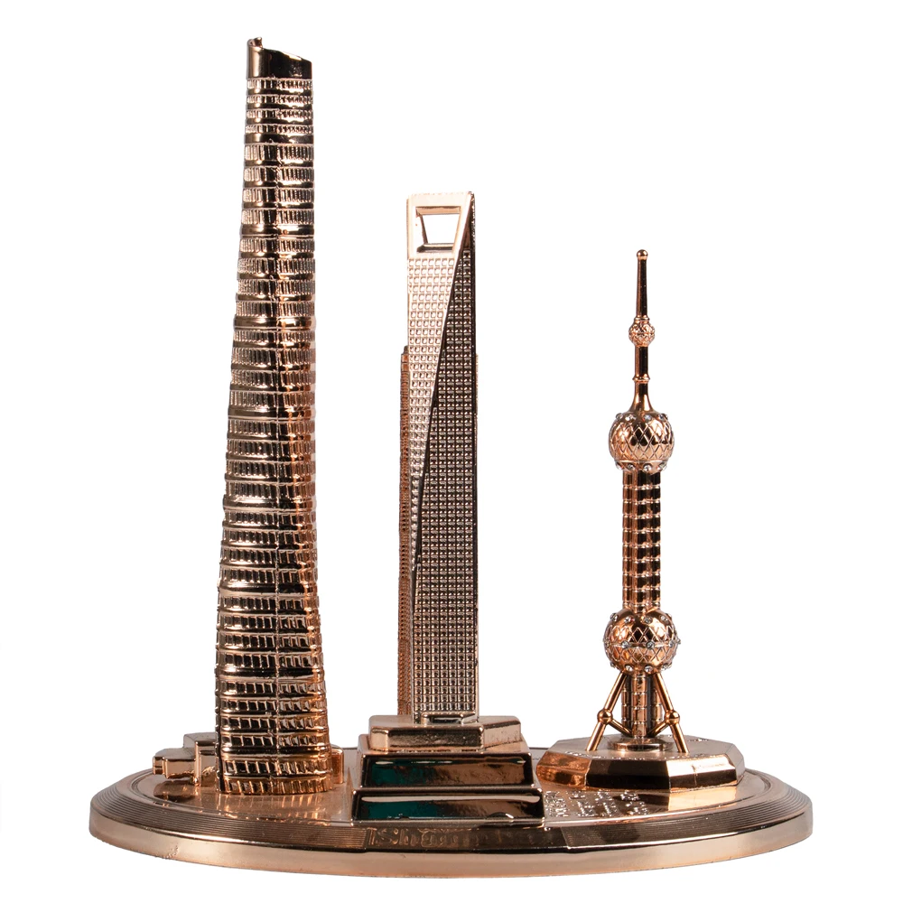 Factory Custom Words famous Malaysia Twin Towers Burj Khalifa Tower Canton Tower Metal 3d Miniature Building Models