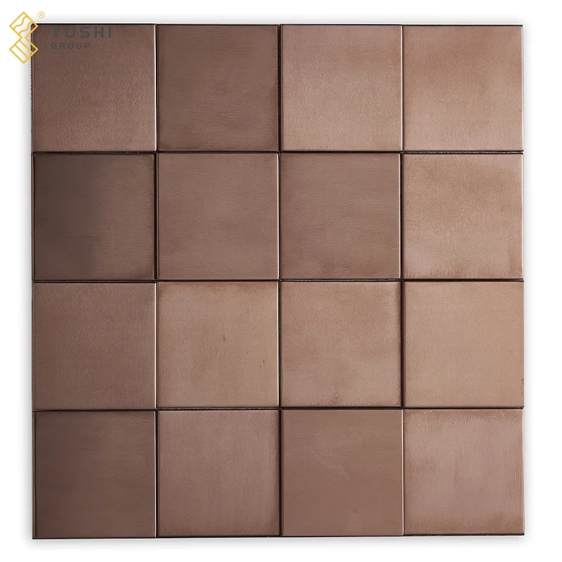 Yushi Group wholesale rosiness Stainless Steel mosaic Storage & Closet wall tile metal mosaic
