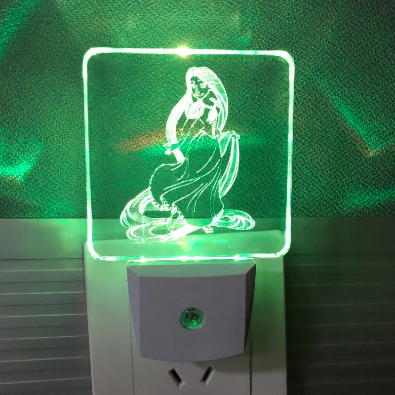 personalized 3d night light custom acrylic room plug in wall light sensor LED night light for babies