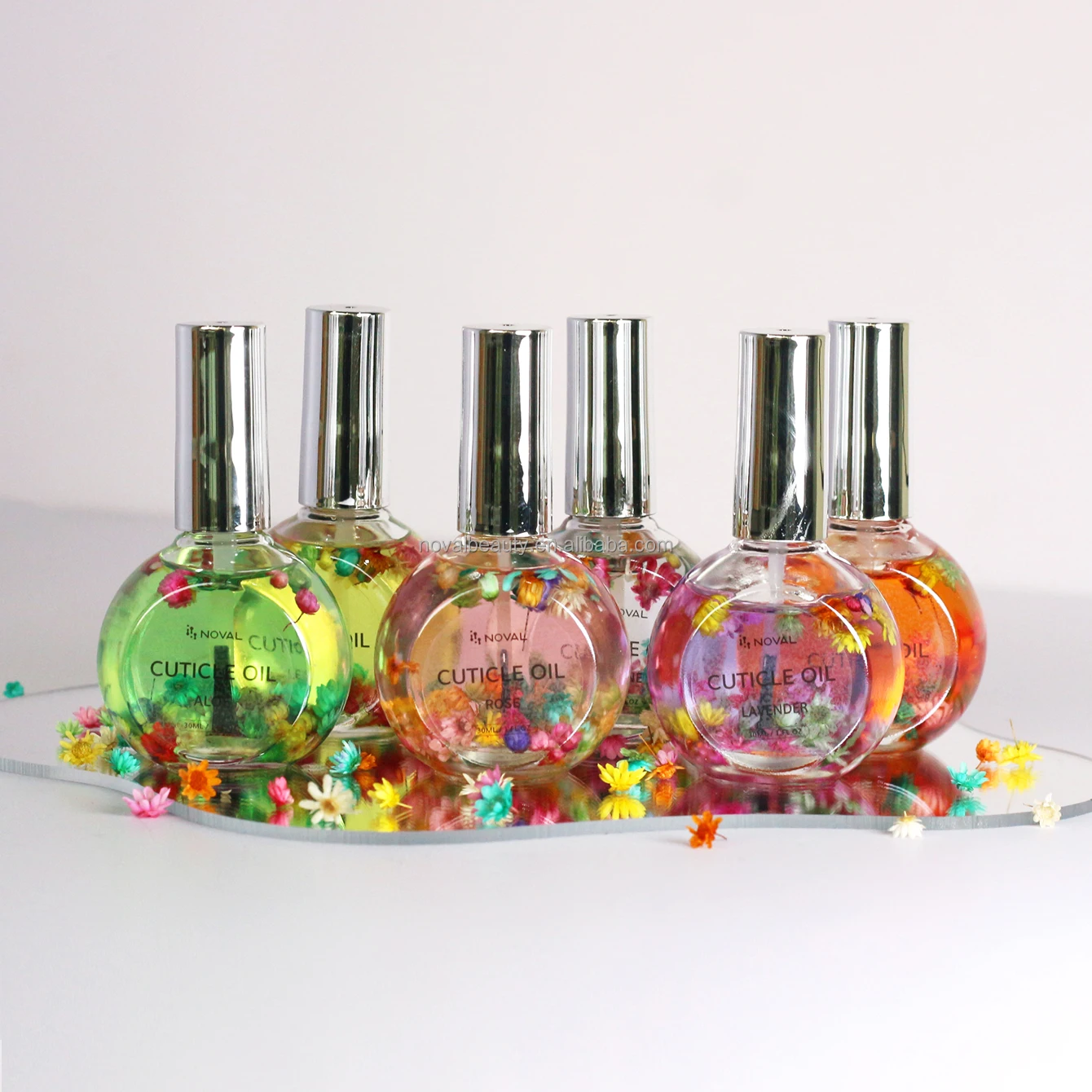 30ML Lavender Vegan Dried Flower Cuticle Revitalizer Oil Nail Care Growth Moisturizing Oil Natural Blossom Cuticle Oil