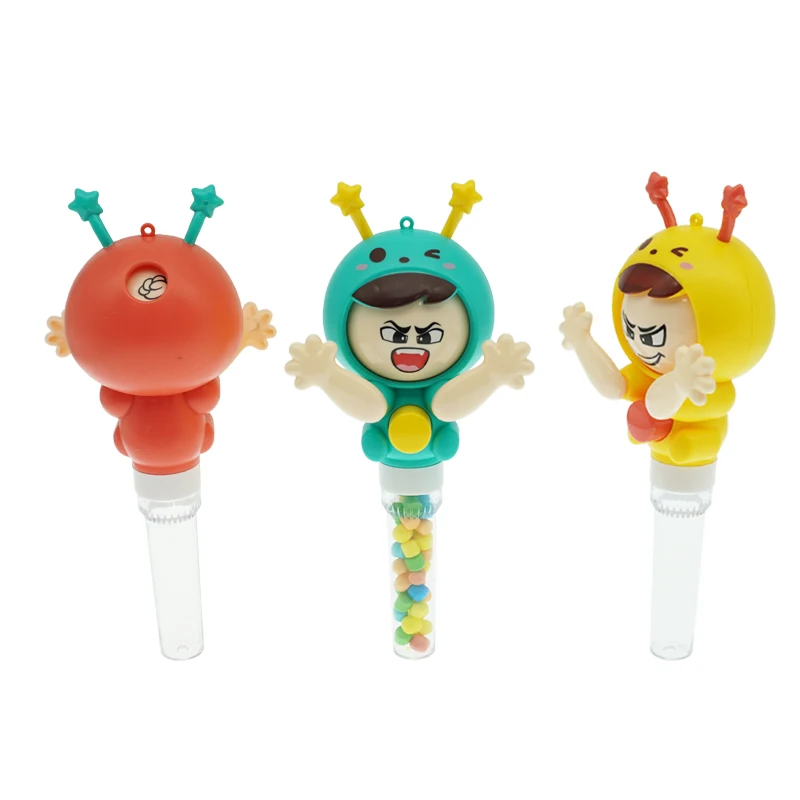 High Quality Face-changing Doll (can play rock-paper-scissors at back side) With Empty Candy Tube For Kids Candy Toys