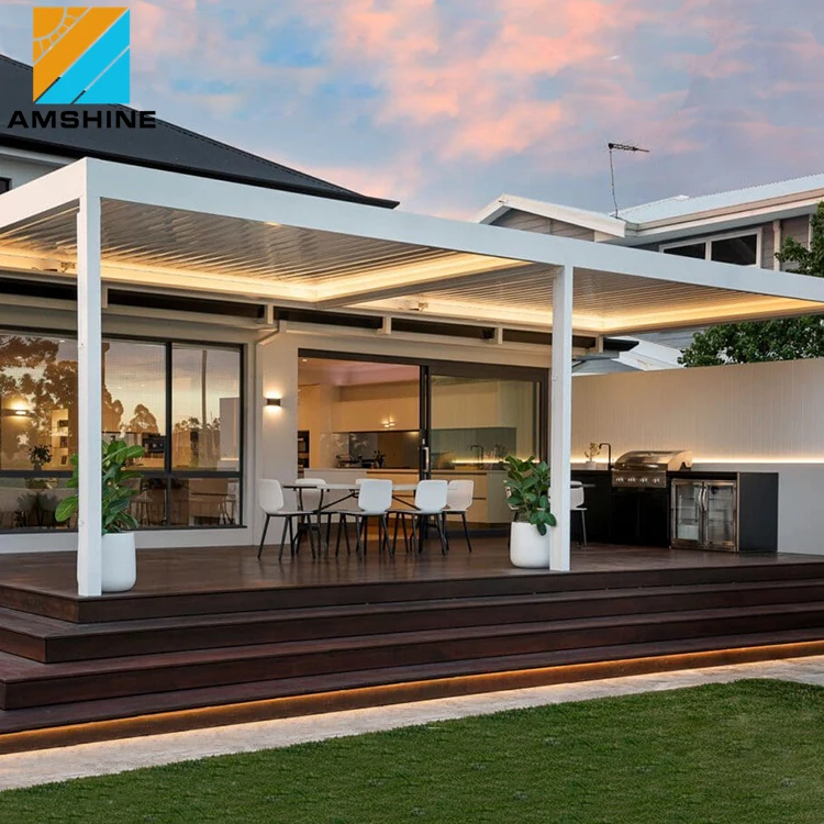 OEM/ODM Factory Hot Sell Outdoor Modern Waterproof Sunshade Aluminium Louvered Pergola For USA Market