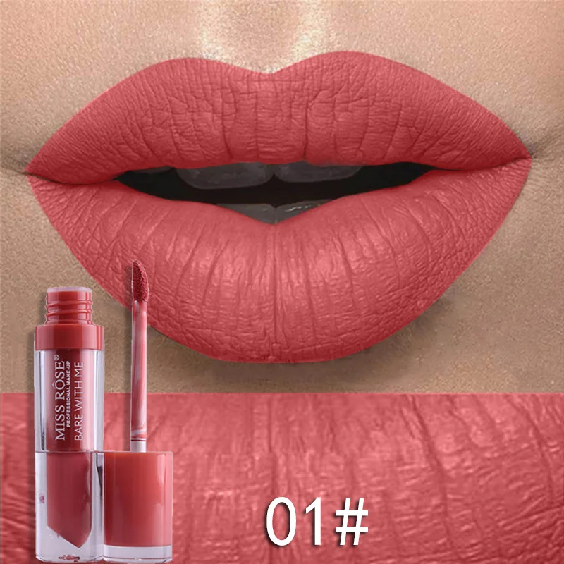 Miss Rose Berry Me Matte Velvet Lipgloss Pigment Colors Nude Lipglosses Brown Lipstick 24 Colors Dropshipping