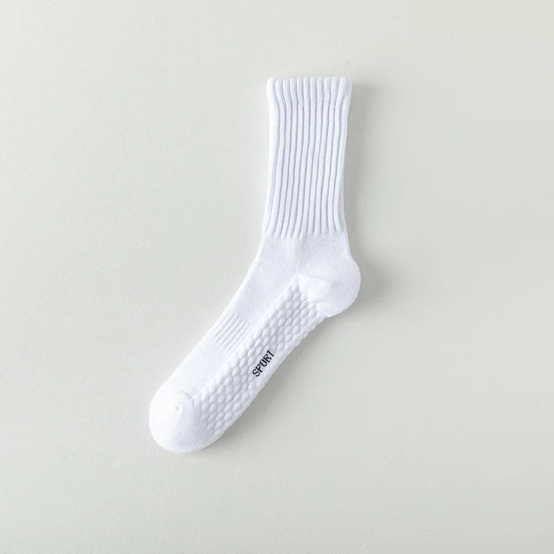 Crew Comfort Cushion Athletic Basketball White Black French Terry Cotton Design Custom Sports Socks For Gym