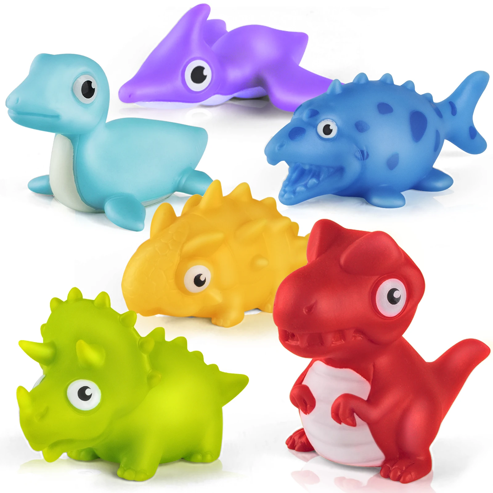 BPA Free 9PCS Rubber Bath Toy Animal Cartoon Child Baby Bathtub Water Squirter Bath Toys For Kids