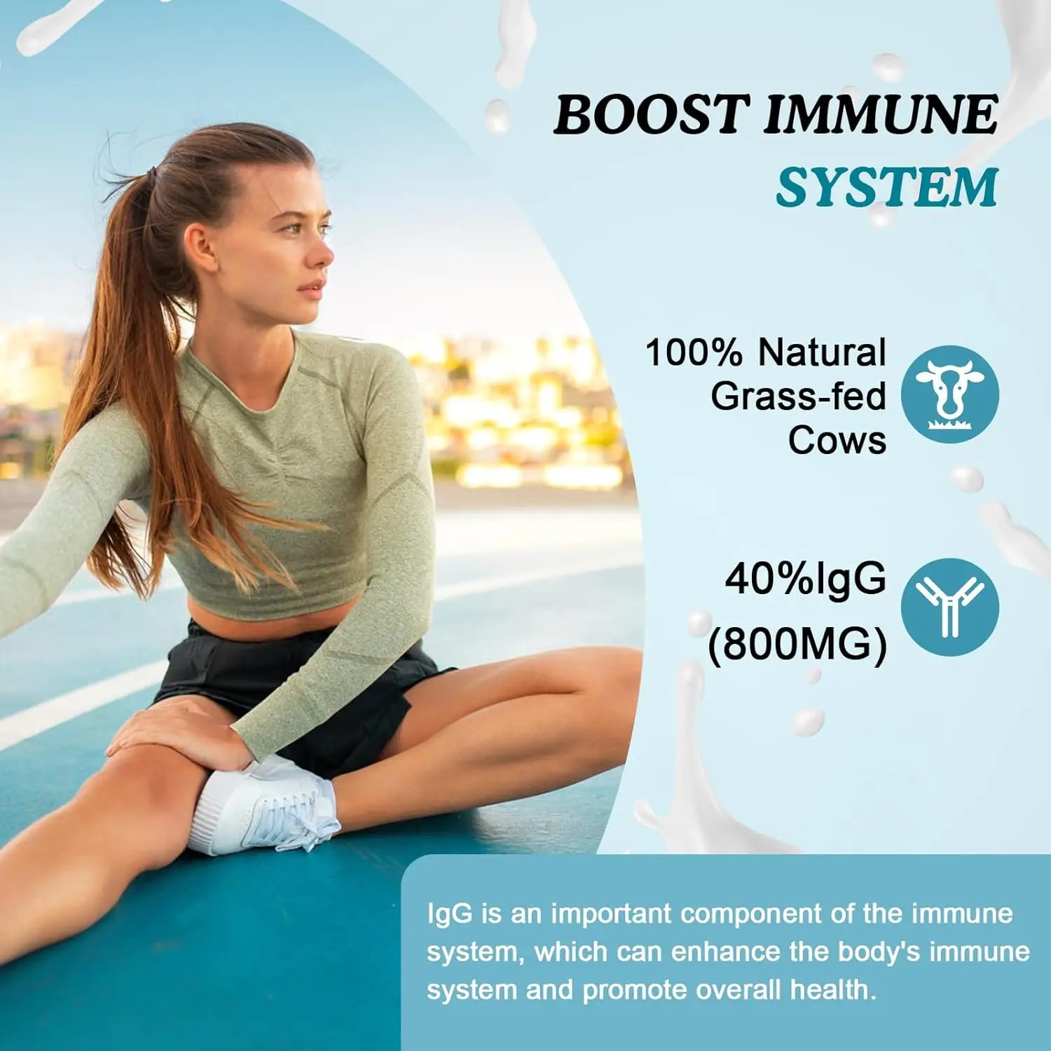 OEM Bovine Colostrum  Powder 40% IgG Immunoglobulins for Immune Support, Hair Growth, Gut Health, Muscle, Energy