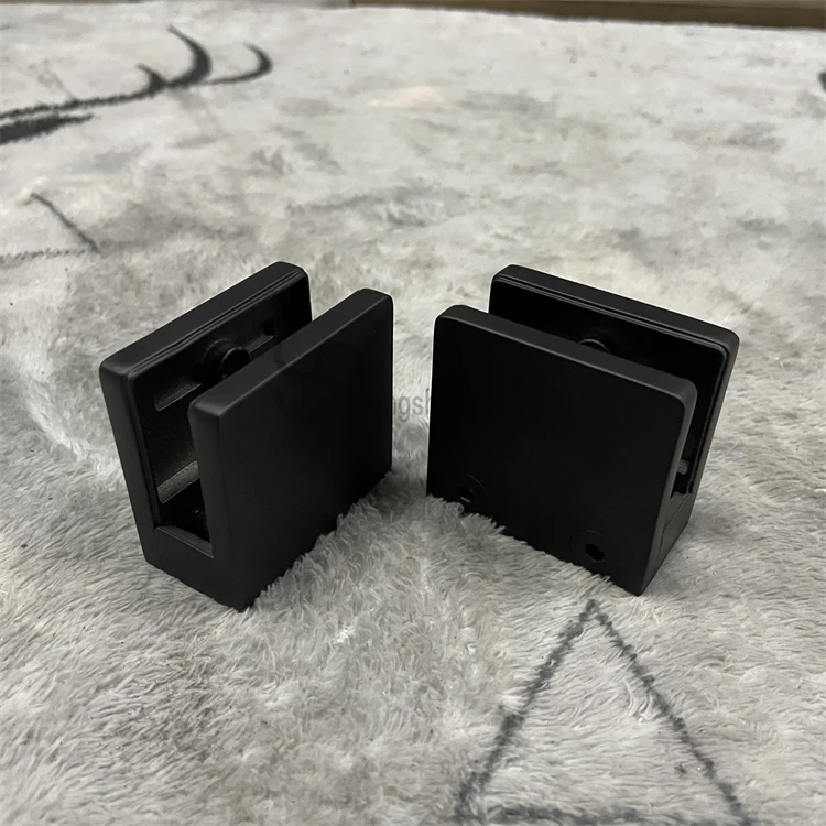 Stainless steel railing hardware fitting square black glass clamp