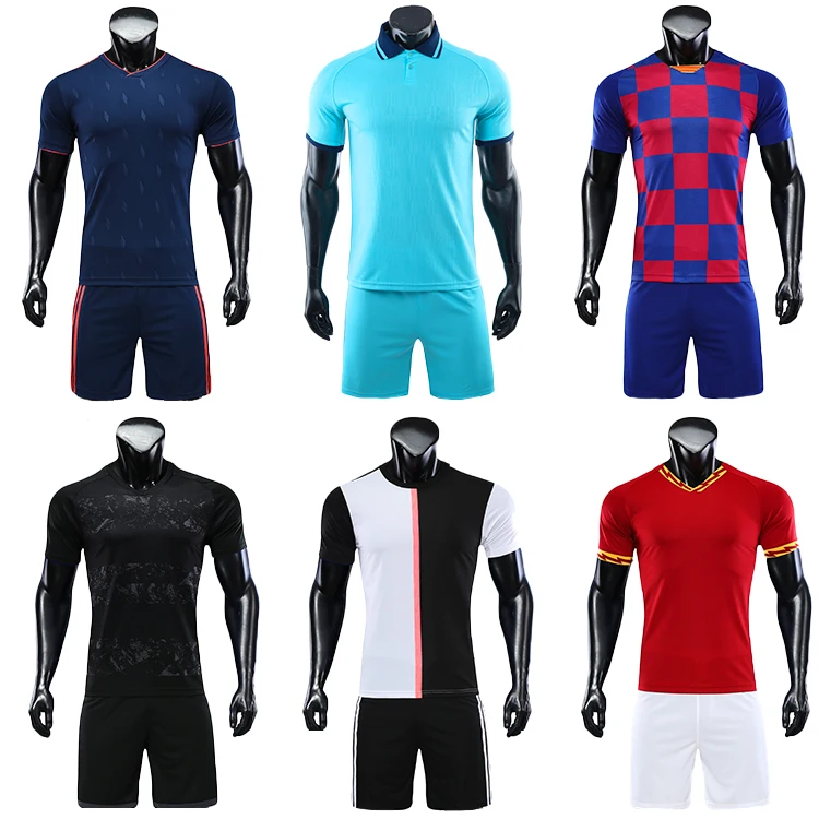 Thailand quality wholesale new designs blank soccer teams black and white model sublimation  printing custom football jersey