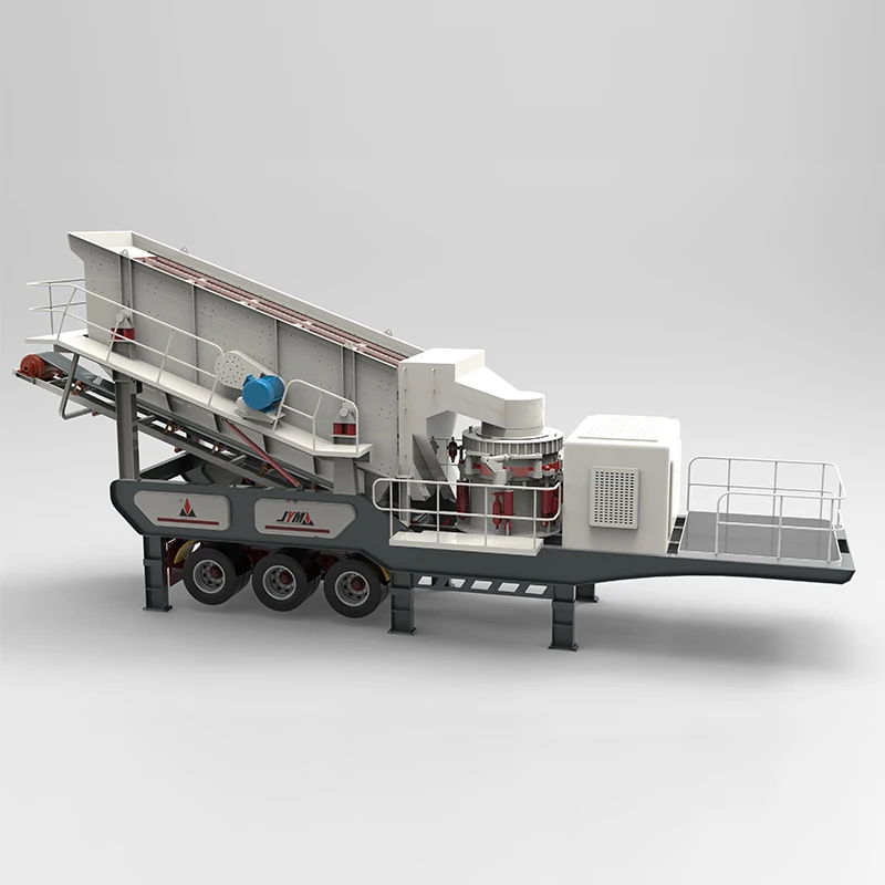 Mobile Crusher Concrete Waste Portable Granite Limestone Basalt Crushing Plant Wheel-Mounted cone crusher