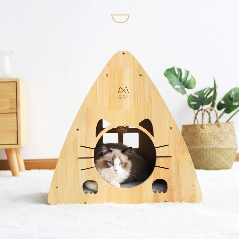Fashional Wooden Cat Shelter High Quality Indoor Cat House Modern Leisure Outdoor Wood Cat Play House Soft Fashion Item Style