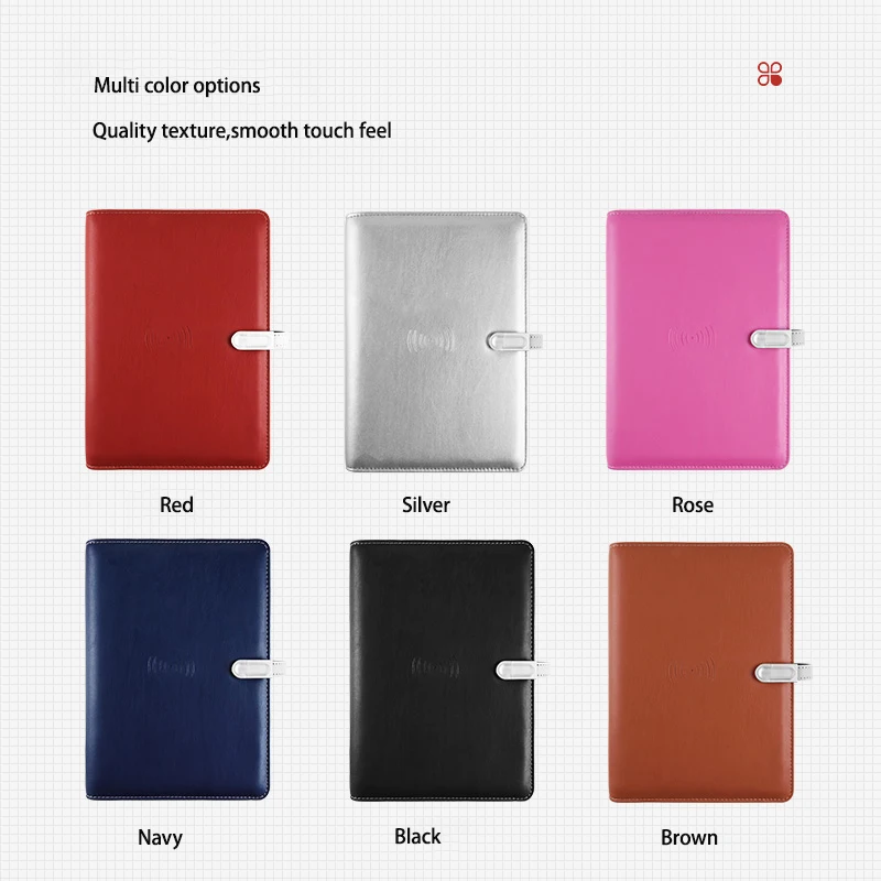 Business brand notebook power bank diary agenda with USB disk luxury gift for Oil companies banks and telecommunications